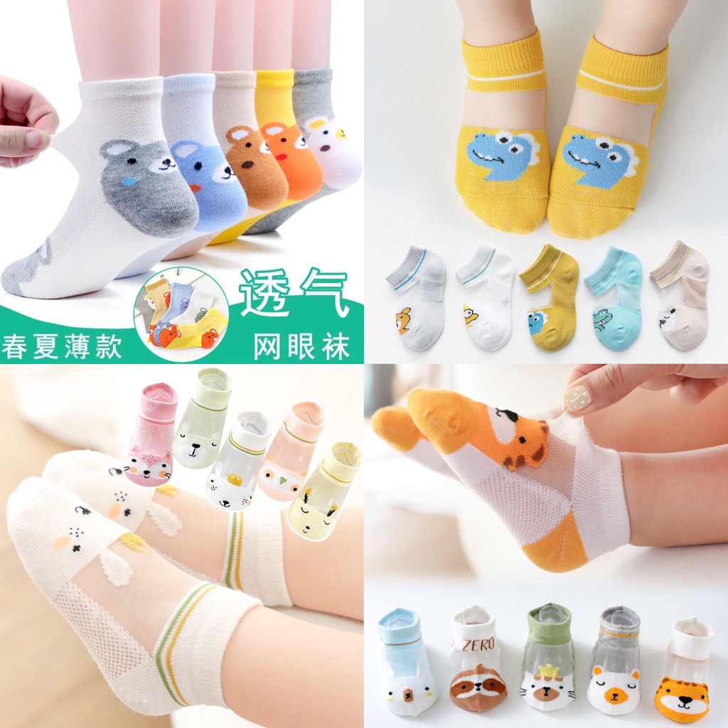 1234OS - Kaos Kaki Anak Bayi Karakter Boneka Lucu Kaus Kaki Kartun Fashion / Baby Socks Import Murah Transparan