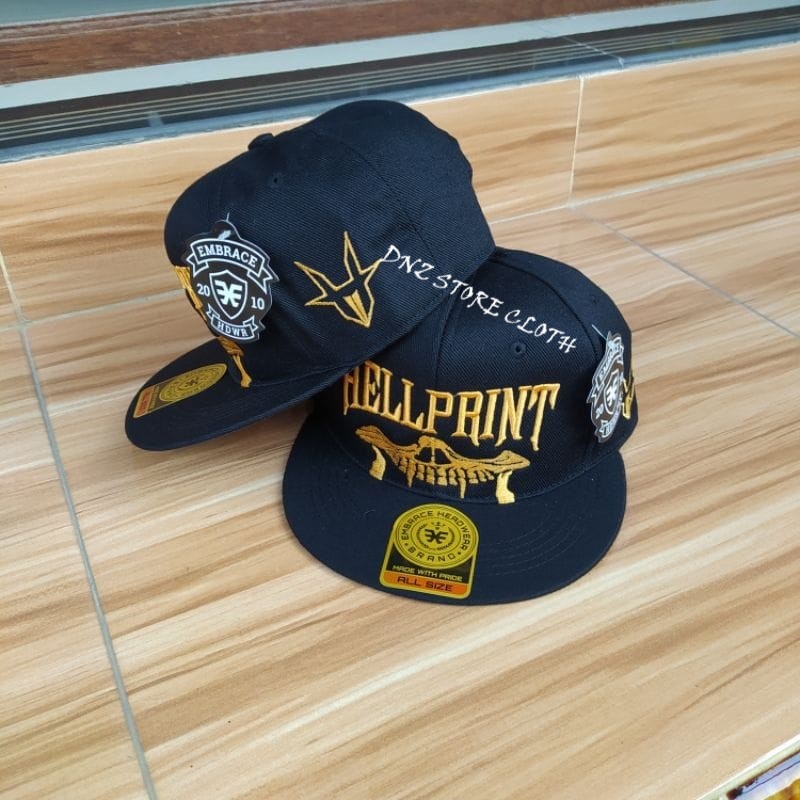 Topi HELLPRINT snapback bordir snapback hiphop