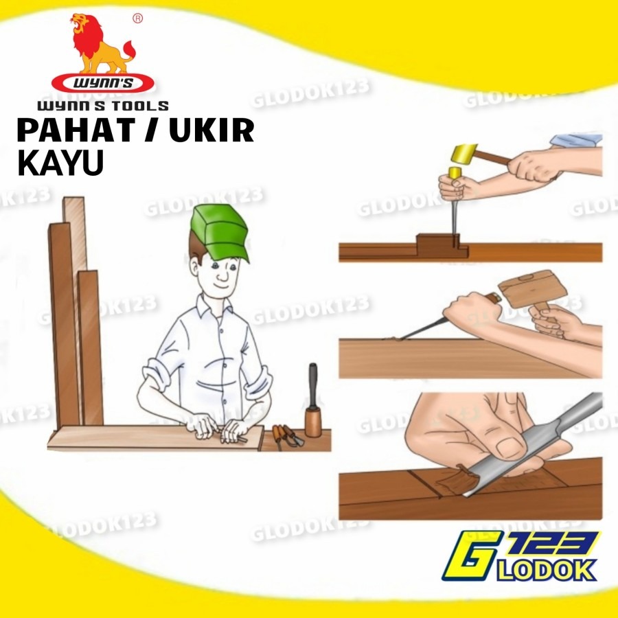 Palu Pahat Alat Ukir Kayu Ketok Wood Flat Chisel