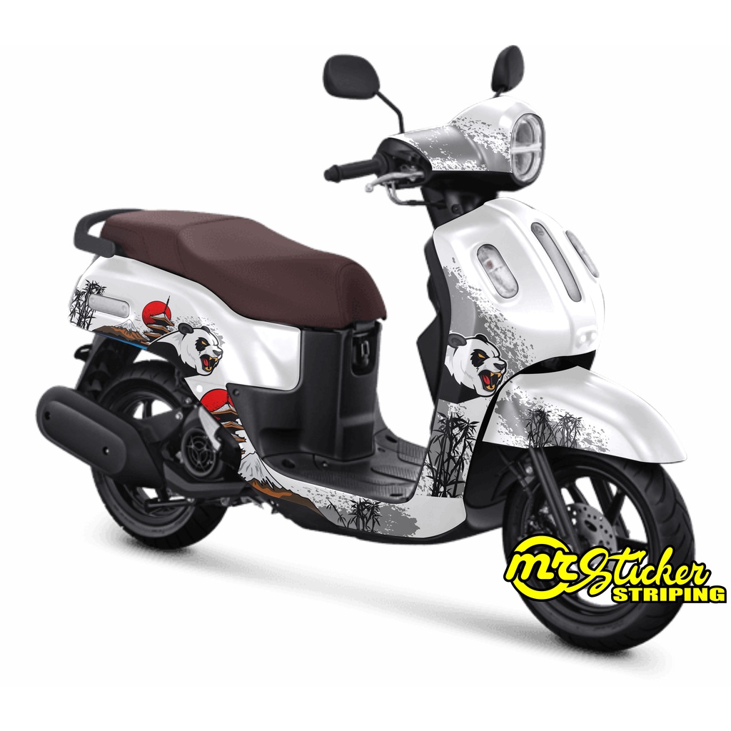 Decal Yamaha FAZZIO custom Stiker Fullbody motif panda custom sticker (DC Fazzio 04)