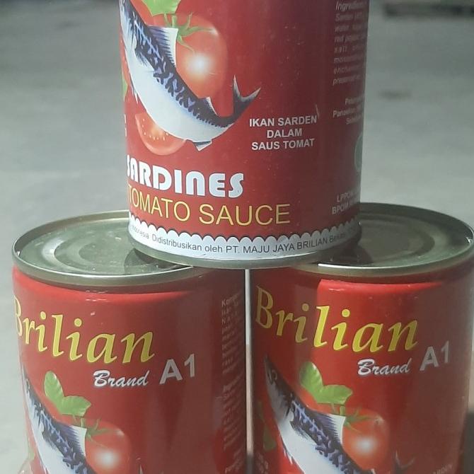 Ikan Sarden Brilian 425gr (Ukuran Besar) 1 karton isi 24 kaleng ---Termurah---