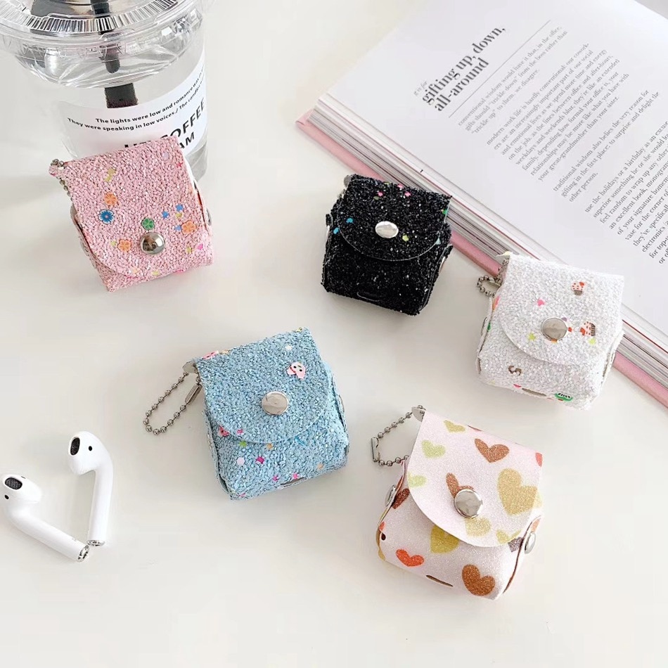 For airpods 1 2 Case Fashion Cute Love Heart Flower