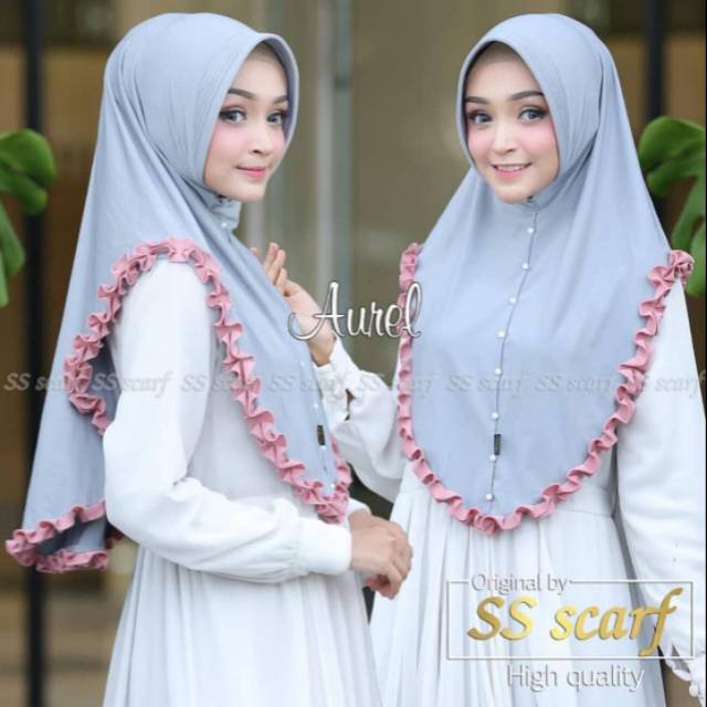 TERMURAH JILBAB AUREL BAHAN JERSEY AIRIS