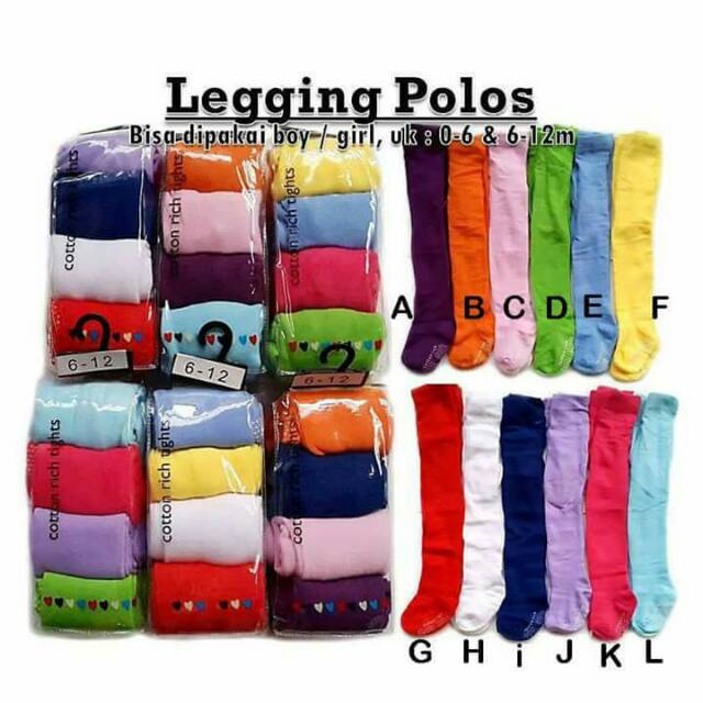 Celana Legging Anak Cewek Cowok Super Baby Cotton Rich Polos