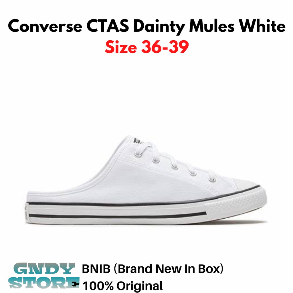 Sepatu Slip On Wanita Converse CTAS Dainty Mule 567946C White Original BNIB 100%