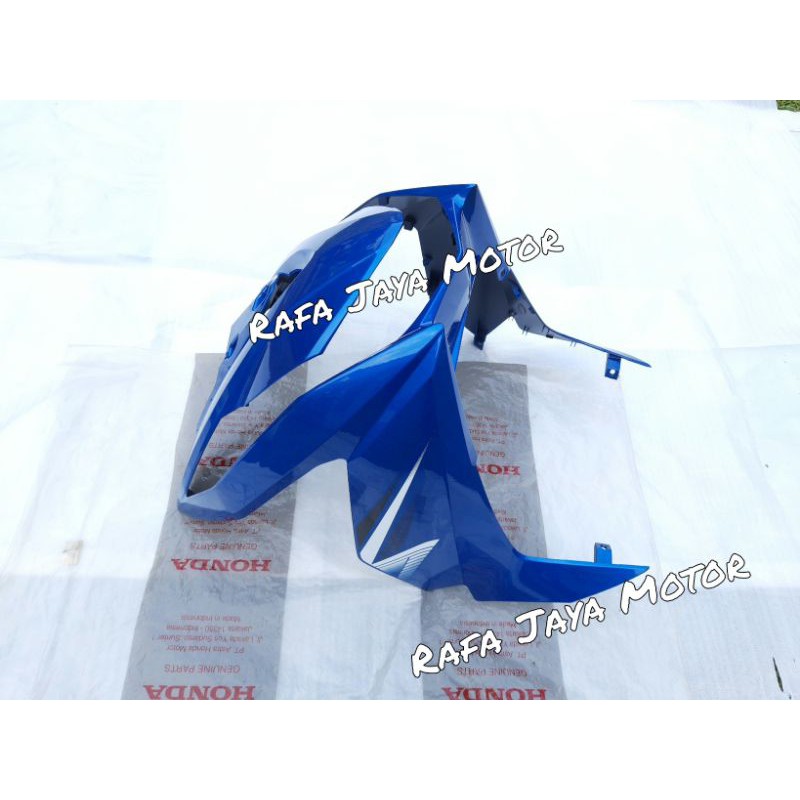 Cover FR Tameng Body Depan Beat 2020 LED CBS ISS Original Biru Plus Sticker