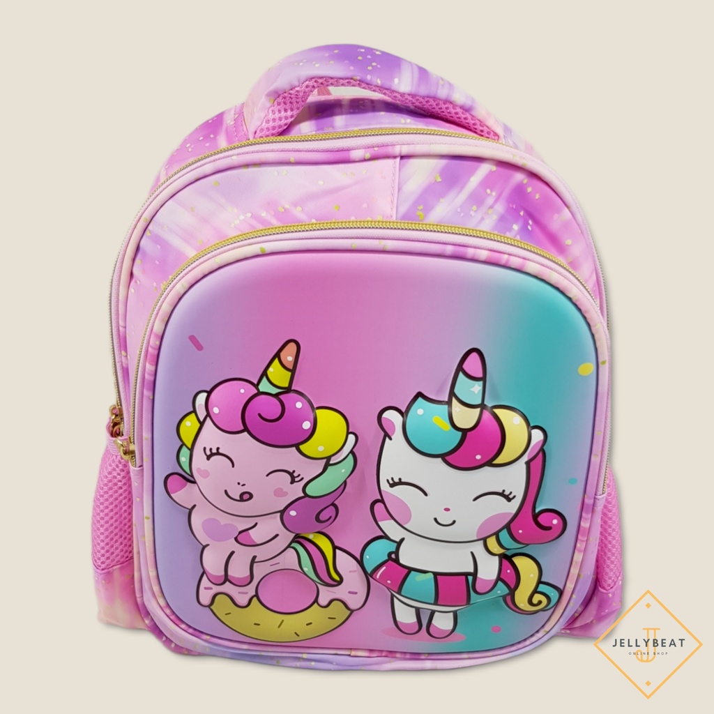 TAS RANSEL 13.5 INCH TK - SD 2 KARAKTER - UNICORN DONUT PINK