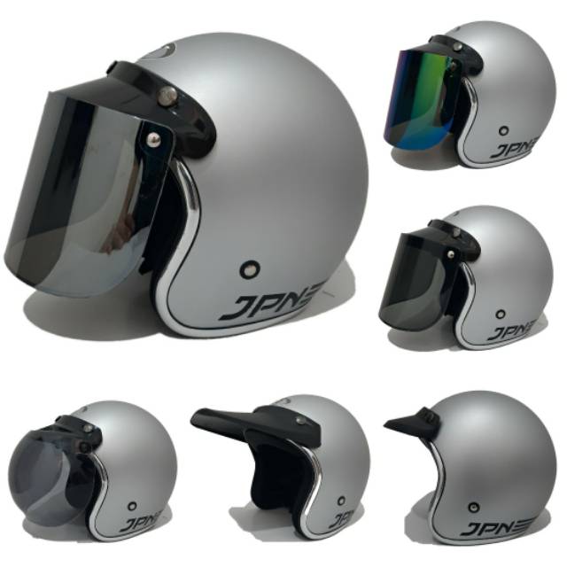 Helm Jpn Retro Silver Doff List Chrome