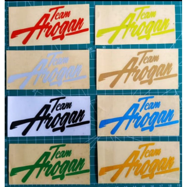 stiker cutting motor &amp; helm TEAM AROGAN logo terbaru murah aksesoris variasi keren