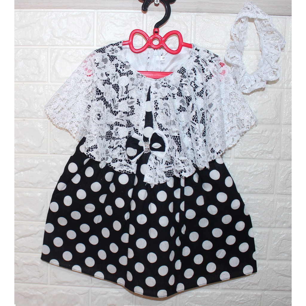 Dress Kids Kelly onde /Terusan Dress Casual+FREE Bando/Gaun Anak Polka