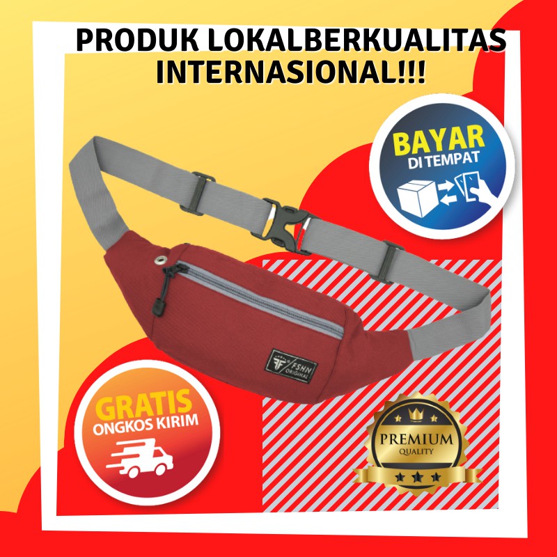 Triple F Tas Selempang Pria Murah Pinggang Waistbag Pria Waterproof Waist bag Westbag Distro