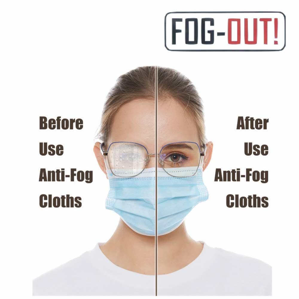 FOG OUT ! Original 100% - Anti Fog - Kain Lap Kacamata Anti Embun dan Kabut - Cleansing Wipes