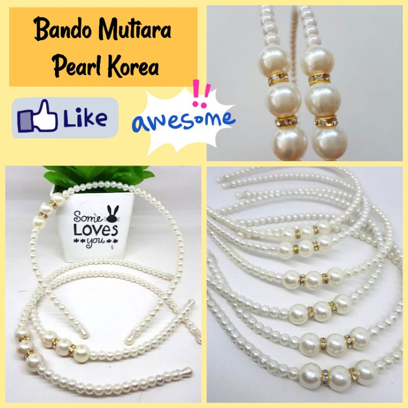 Bando Mutiara Korea - Bando Korea Pearl - Aksesoris Rambut Bando