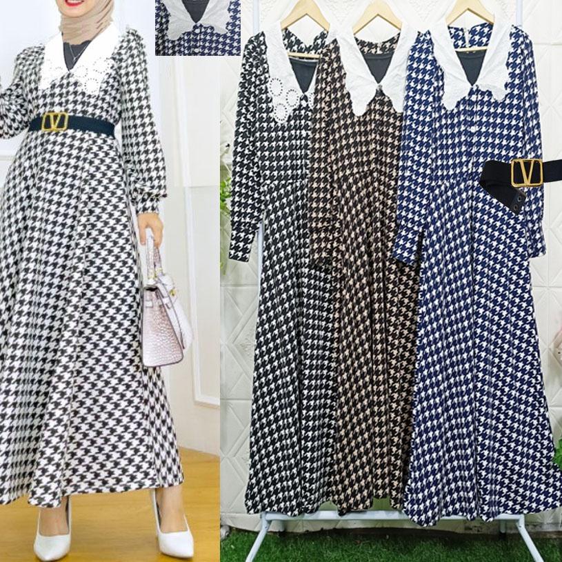 NARIA HOUNDSTOOTH EXTU GAMIS HERLIN CARLINA FASHION