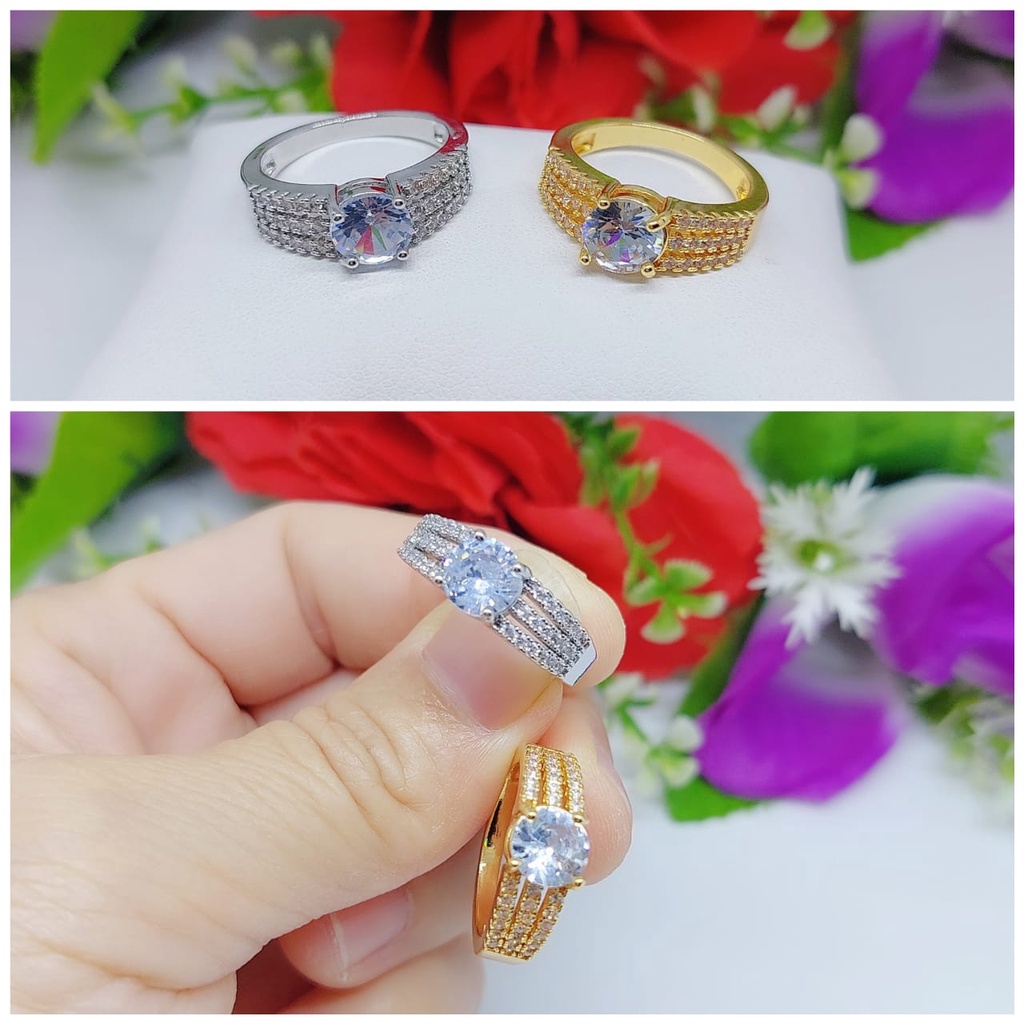 Cincin Xuping mata full lapis emas perhiasan wanita 0114-0118