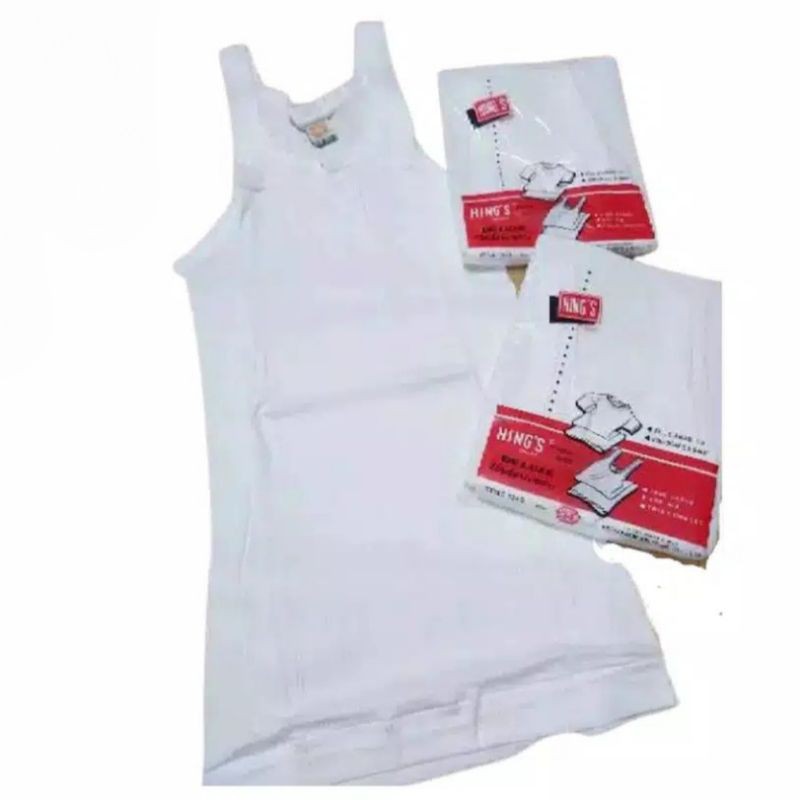 HING'S Singlet Kaos Dalam salur Pria 123B Putih KATUN