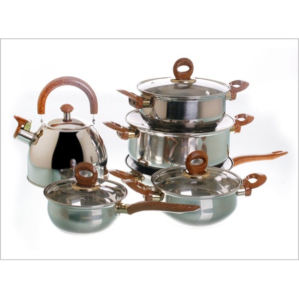 Panci Set Stainless (Cookware Set / Peralatan Masak) isi 12pcs