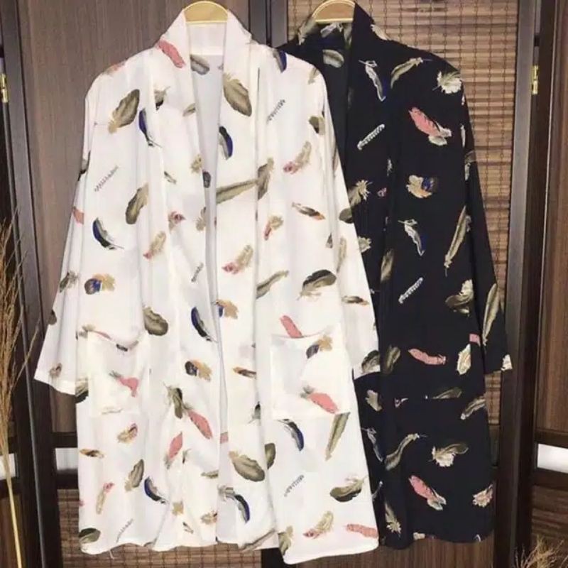 Cardigan motif bulu/ Malauni long cardigan-2