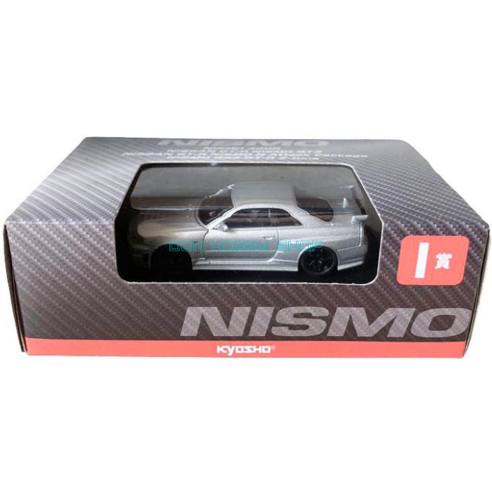 1/64 Kyosho Nissan Skyline Nismo R34 GTR ZTune Silver Diecast Ban Karet Open Box