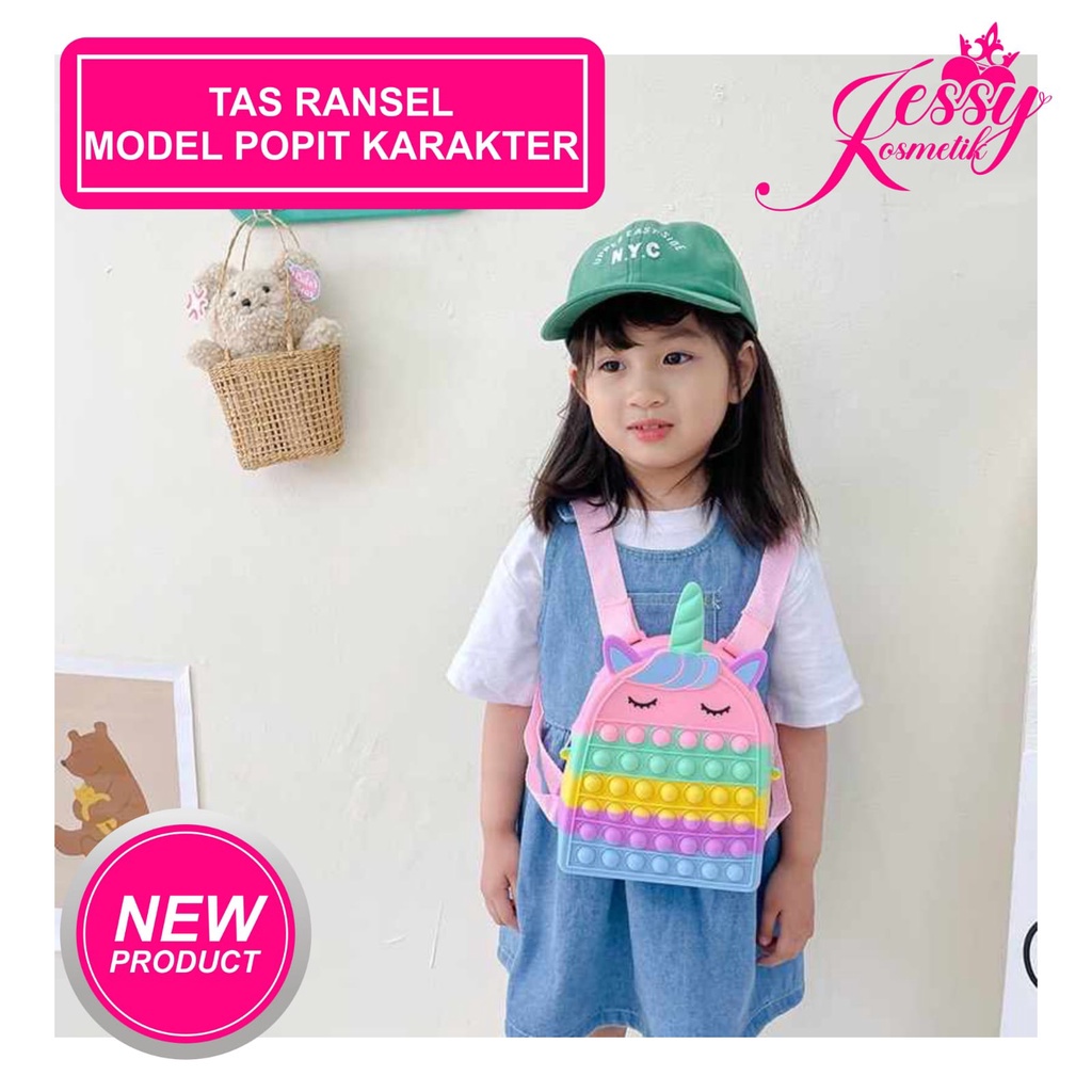 Tas Ransel Pop It Unicorn Anak-Anak/ BackPack Pop It Motif Unicorn