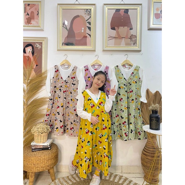 Grosir gamis anak 6 pcs X 35000 motif mickey