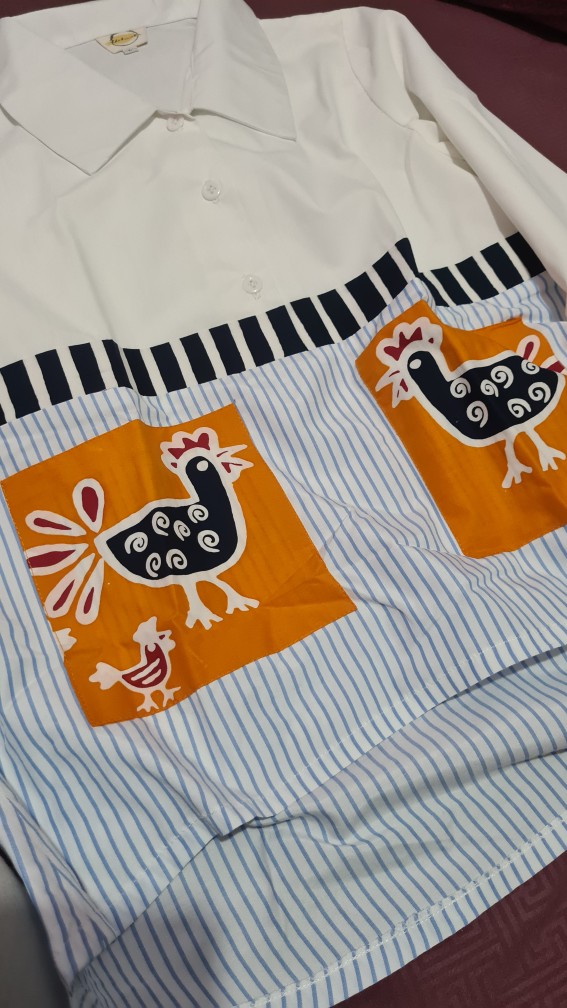 Kemeja Batik Ayam Lengan Panjang Biru Muda - Khakinata