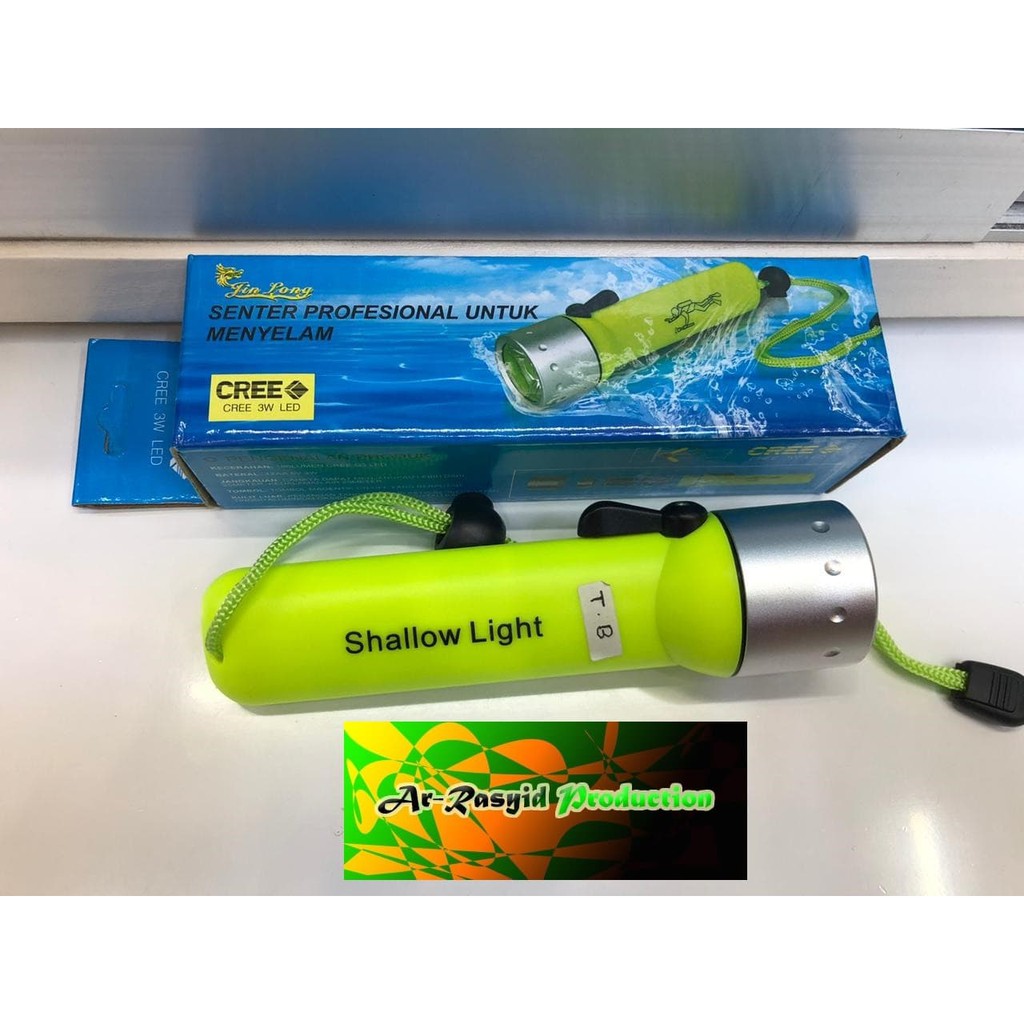Hot Sale Senter Selam Flashlight For Diving Shallow Light Cree 3W LED Jin Long
