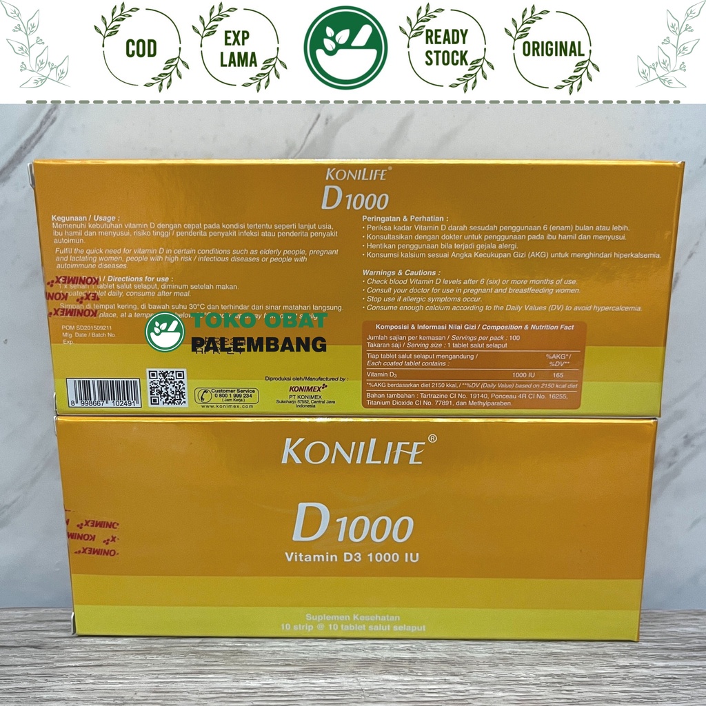 KONILIFE D1000 100 KAPSUL D3 1000 vitamin d3 1000 KONILIFE D3 10 strip @10 kapsul