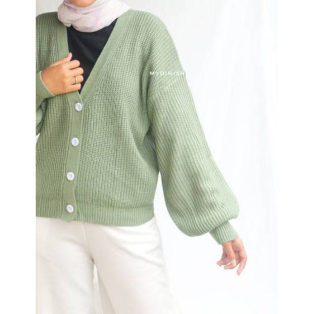 Laily balon Crop - Cardigan Rajut Wanita Premium