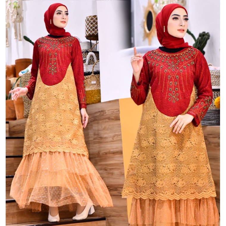 Sale!! Gamis Kajol Dua Bordir Payet Original Butik