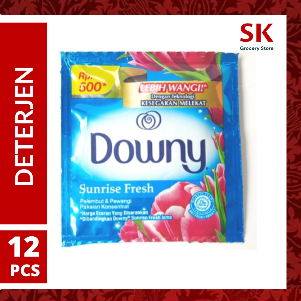 [Harga Grosir] Downy Pelembut dan Pewangi Pakaian Konsentrat Biru & Pink Sachet 10ml x 12pcs (1 Rent