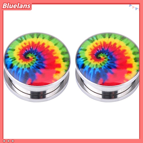 1 Pasang Ear Plugs Tunnels Bahan Stainless Steel Gaya Punk Untuk Unisex