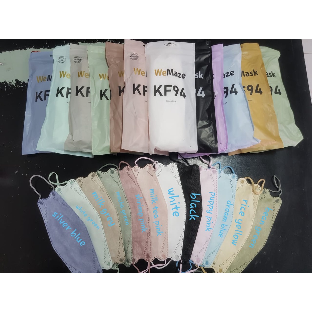 masker korea kf94 4ply warna / masker kn94 warna isi 10 pcs kf94 ONAME TALI WARNA EARLOOP DEWASA