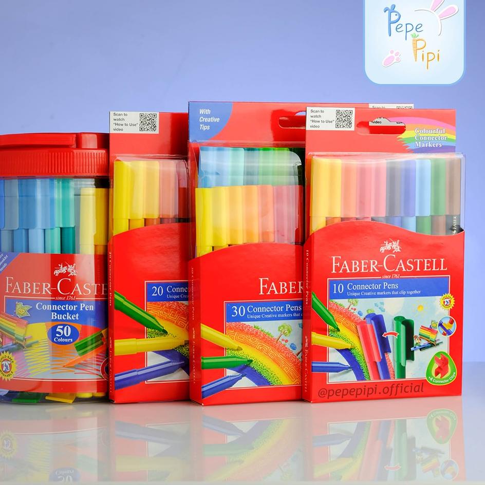 

[PRODUK BRAZT] Spidol Connector Pen Faber Castell 10, 20, 30 dan 50 Pcs Sepidol Warna Colour Color 99A