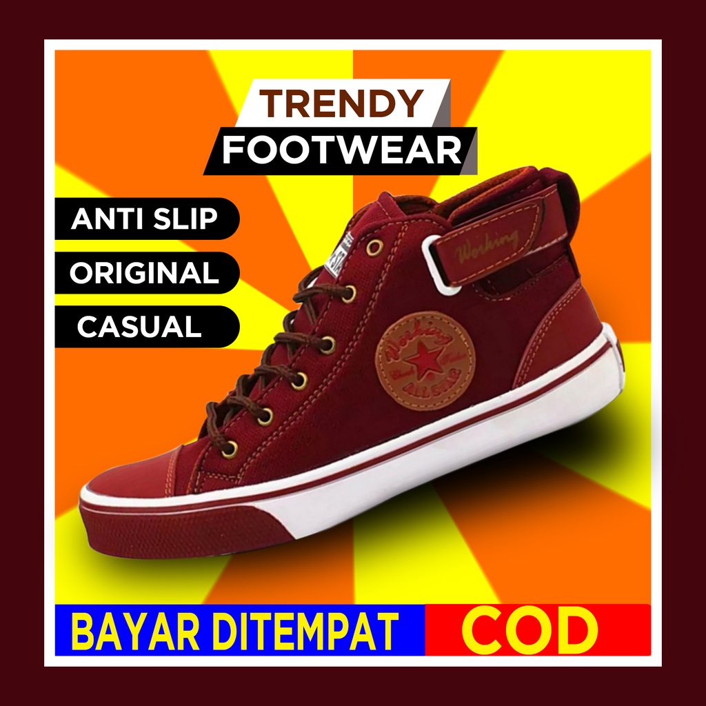 Sepatu Sneakers Kets Boots Basket Unisex Trendy Sekolah Kuliah Kerja Retro Clasic Couple Simpel Eleg