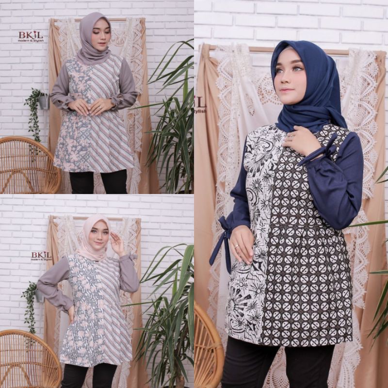 BAJU BATIK WANITA MODERN MONALISA GENES M,L,XL asli PEKALONGAN