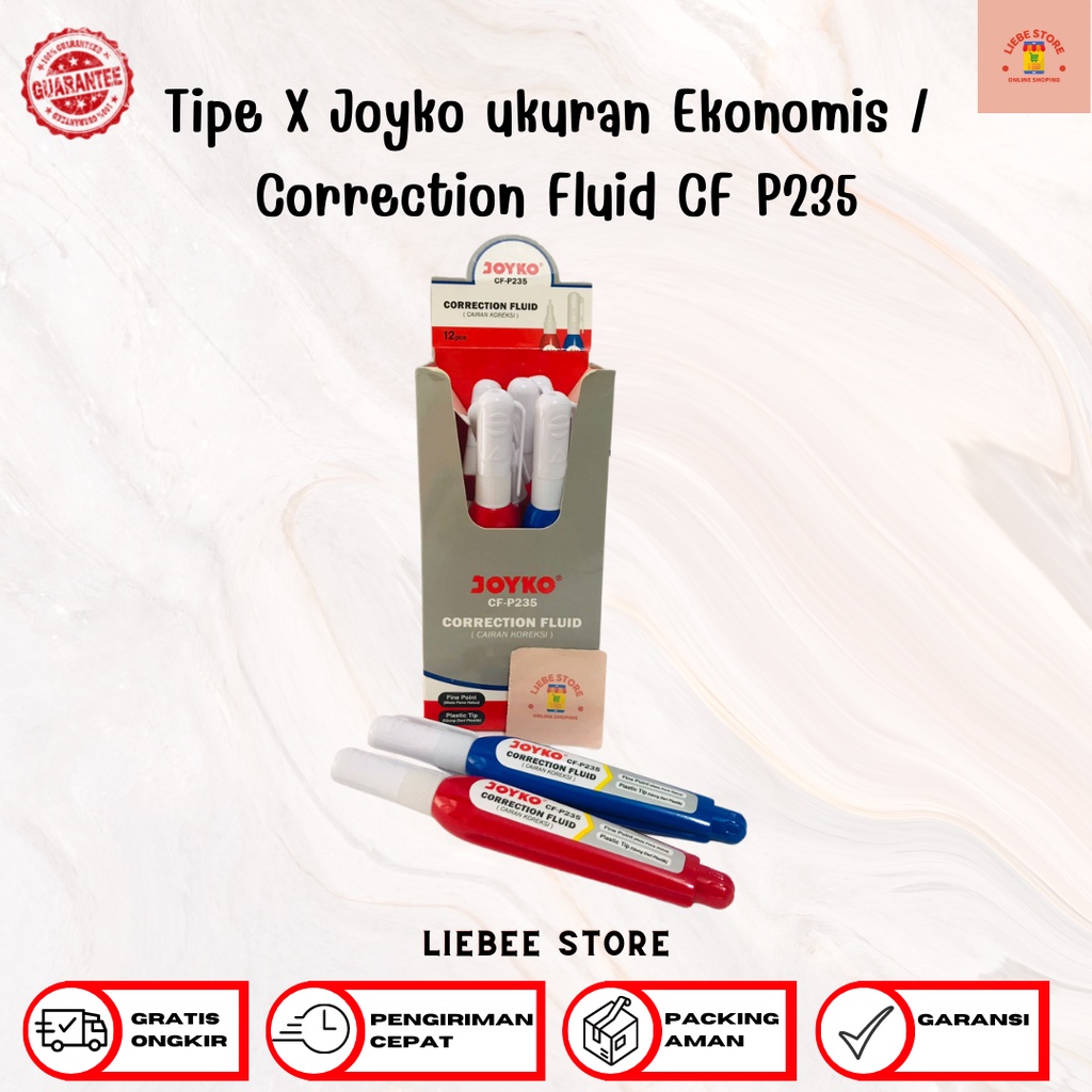 

Tipe X Joyko ukuran Ekonomis / Correction Fluid CF P235