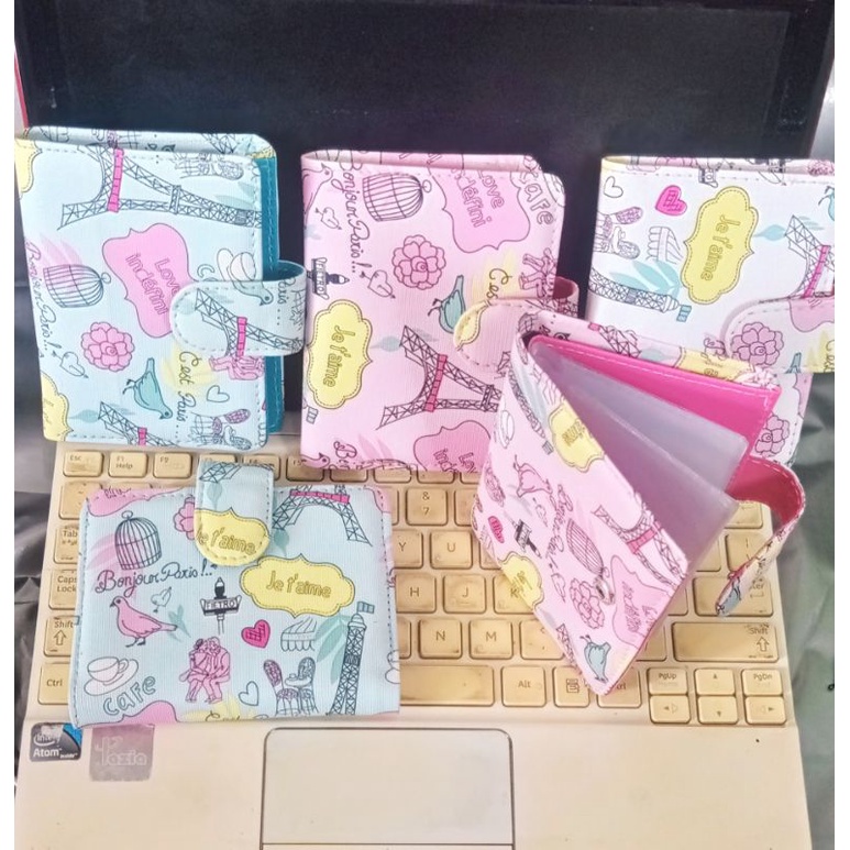 tas dompet kartu motif paris 14slot 1slot uang real pick