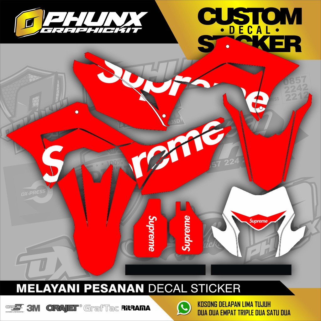 Stiker Decal CRF MOTIF SUPREME