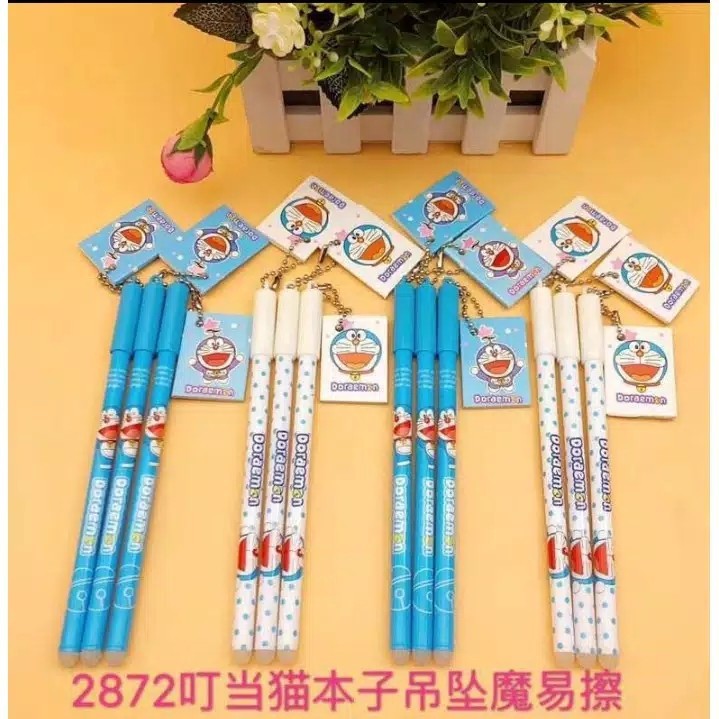 

Pen gel gantungan buku Doraemon terbaru isi 12 pcs