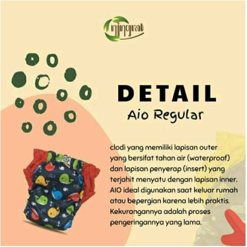 Clodi Ningrat Popok Cuci Ulang AIO Reguler AIO Drypant 4-17 kg