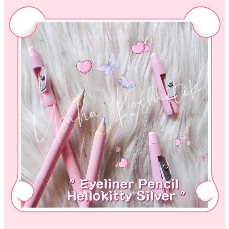 PROMO PERLUSIN!! EYELINER PENCIL ANTI AIR WATERPROOF HELLOKITTY WARNA SILVER/PUTIH BEST SELLER