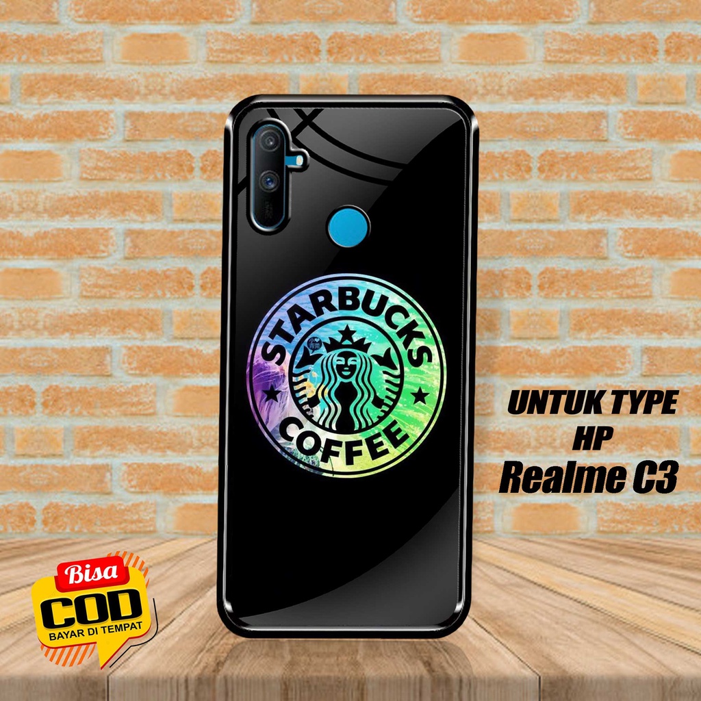 SRC Case Hardcase REALME C3 Motif STARBUCKS NEW Glossy 2D Terbaru Casing REALME Sarung Hp REALME Sof