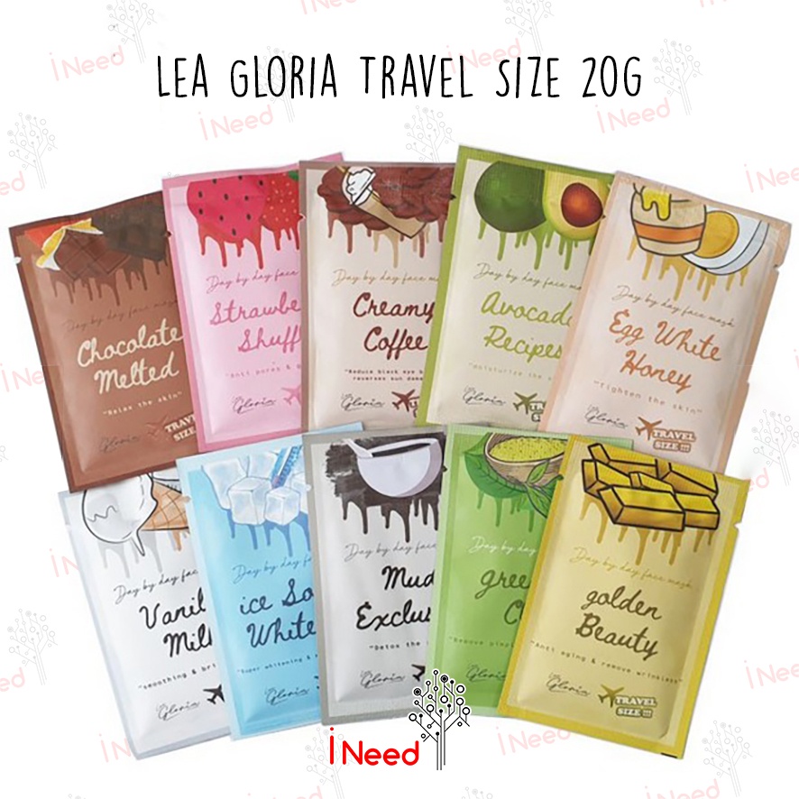 (INEED) (20 gram) LEA GLORIA FACE MASK - LEA GLORIA MASKER SERBUK