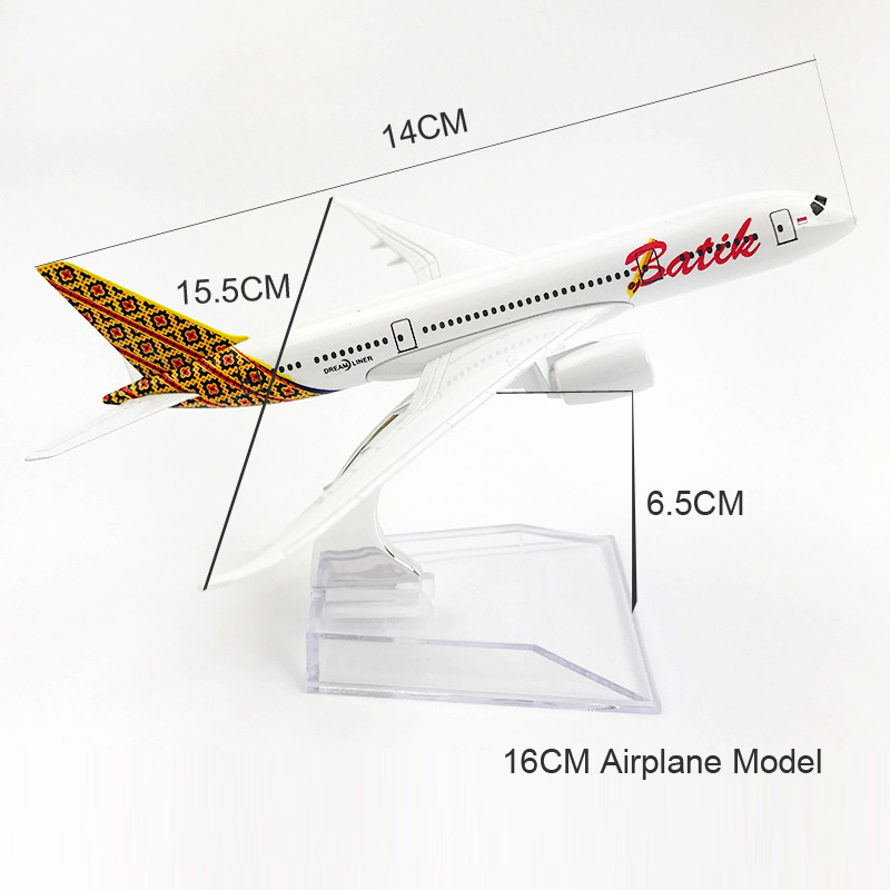 Boeing 787 Model Pesawat Terbang Indonesia Airlines Vietnam Bahan Metal Alloy Ukuran 16CM B787