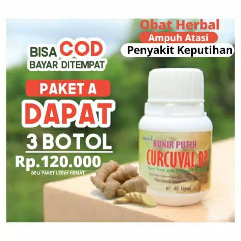PAKET HEMAT Kunir Putih Curcuval DP Prof Dwiyati Untuk Keputihan Miom Kista dll. Original