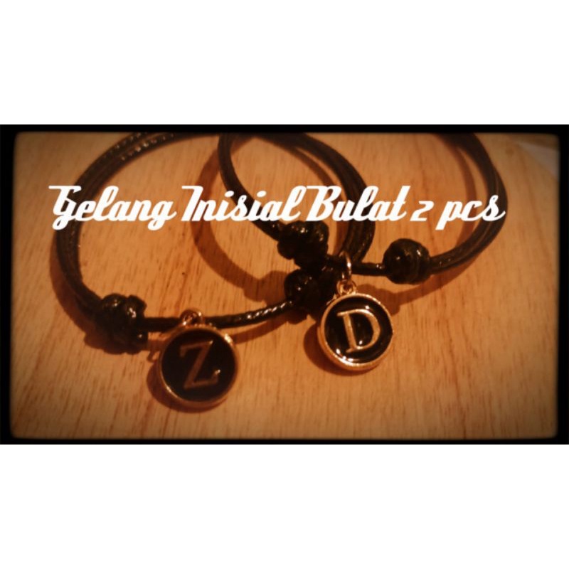 GELANG INISIAL BULAT COUPLE GELANG TRENDI (Tali Waterproof Gelang Coupele)