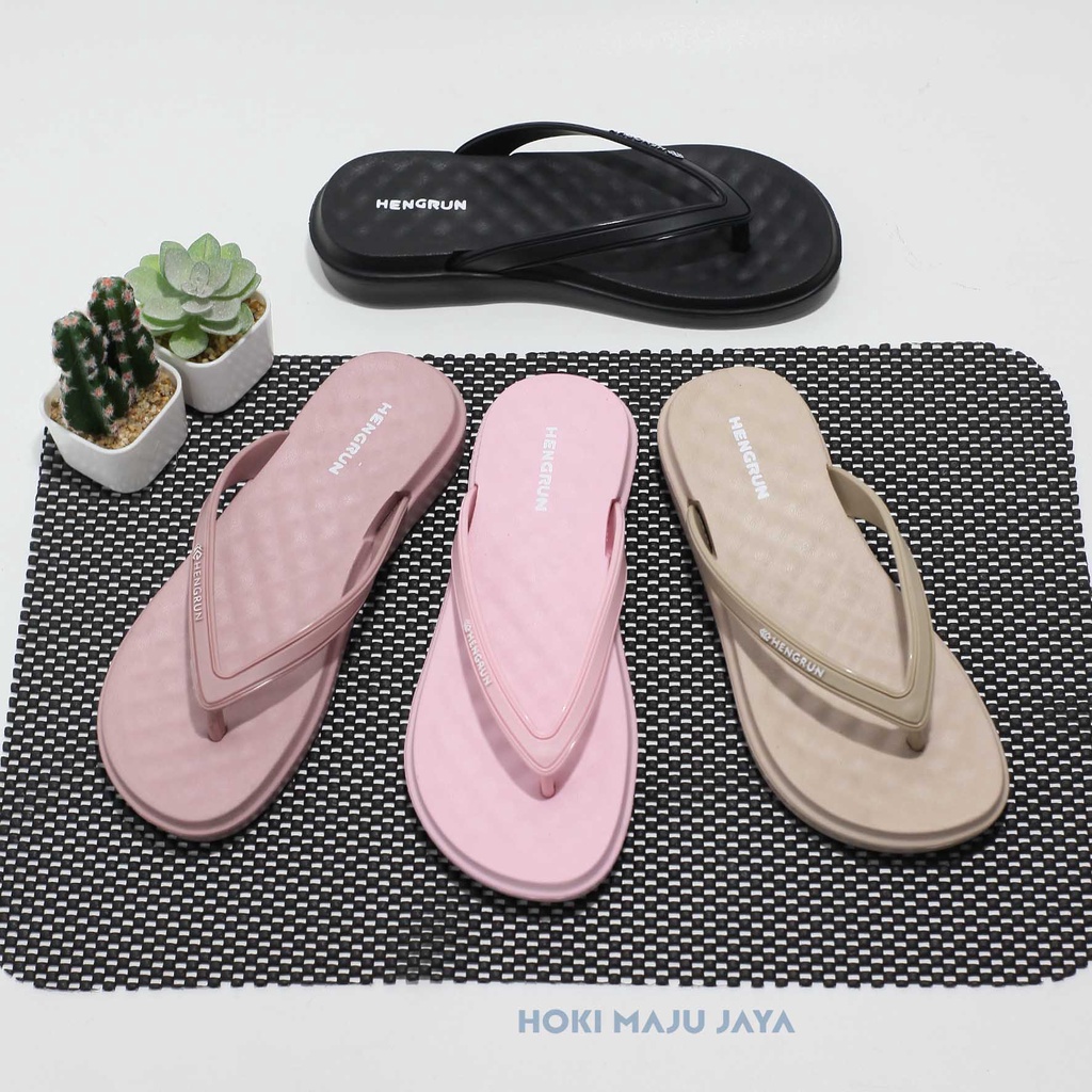 Sandal Jepit Wanita Terbaru ORIGINAL HENGRUN Sendal Cewek Bahan Karet anti slip Uk.36-40