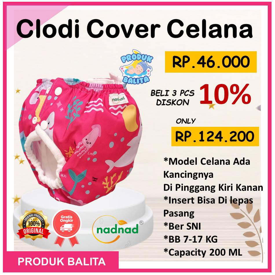 NADNAD Clodi Pempers Popok Bayi Kain Cuci Ulang Murah Clodi Cover Perekata Celana By Nadnad Terlaris