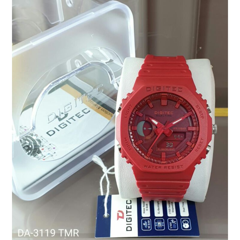 JAM TANGAN PRIA DIGITEC  DA 2119 / 3119 dual time original WR